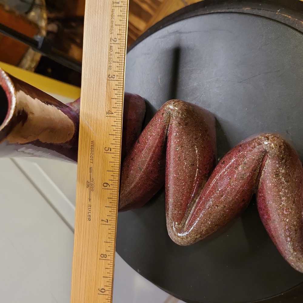 Stoneware Raku Studio Pottery Ceramic Mid-century Modern Zigzag Tube Vase - Picture 12 of 12